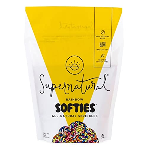 Rainbow Softies Natural Sprinkles by Supernatural, Made in USA, No Artificial Dyes, Soy Free, Gluten Free, Vegan, 16oz