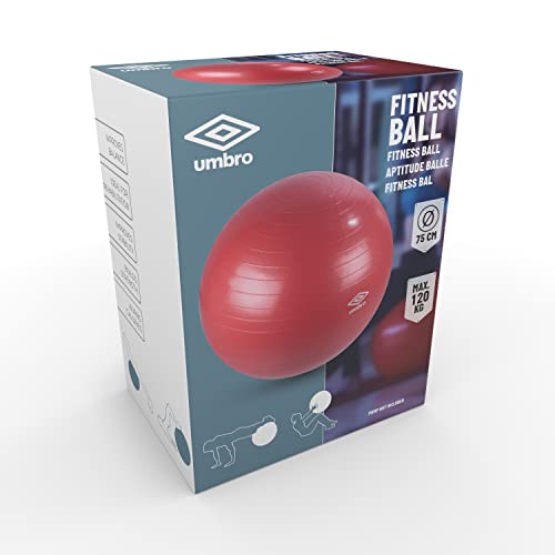 Balón de ejercicio Umbro rojo de 75 cm para entrenar en casa 4