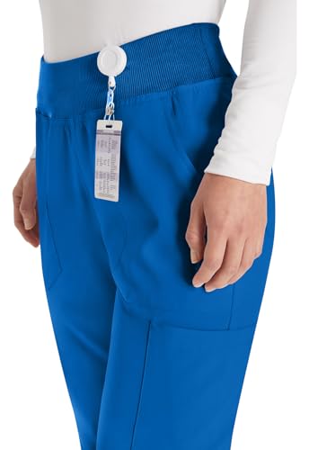 Dickies Women's Scrub Pants Natural Rise Tapered Leg Pull-On Bottoms with 7 Pockets and Knit Waistband DK005T, XL Tall, Royal - image 3