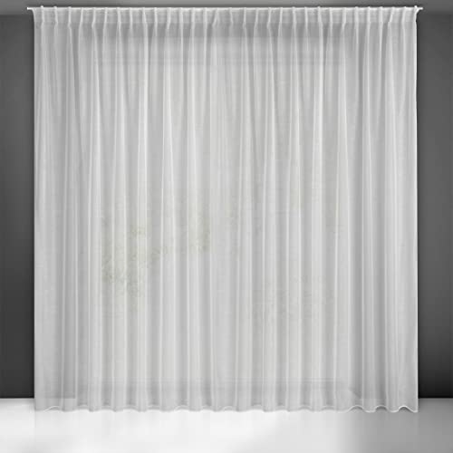 Cortina blanca transparente con estructura de lluvia elegante para riel de techo 2