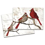 Tree-Free Greetings Cardinals Flitting Holiday Cards - 10 Recycled 5x7 Cards &...