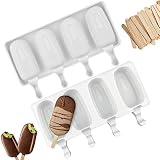2 Pcs Popsicle Silicone Mold Reusable Food Grade Frozen Ice Cream Candy Dessert Cakesicle Moulds DIY