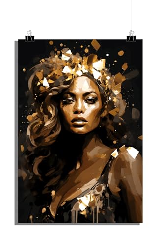25 Artstreet Poster Golden Beyoncé - Représentation glamour de l'icône pop dans un ton doré vif - Pièce de décoration de qualité supérieure - Parfait à encadrer (taille 50 x 70 cm)