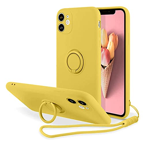 Coque iPhone 13 Mini jaune pour appels vidéo mains libres