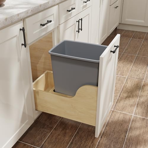 Caneca de Basura Rectangular 35QT para Cocina Gris miniatura 6