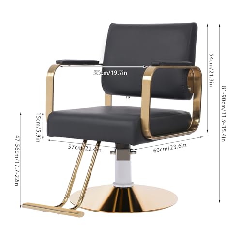 ZAWAYINE Barber Chair Salon Chair for Hair Stylist Hair Chair for Barbershop Home 360° Swivel Black Salon Styling Spa Beauty Equipment for Women Man Barbershop Home Max Load 440 Lbs - Thumbnail 3