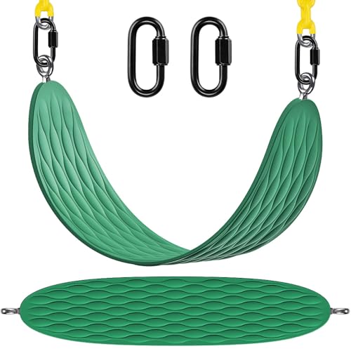 Dolibest Heavy Duty Swing Seat with 66’’ Chain and Carabiners, Comfortable and Durable Plastic Coated Swing Set Accessories Replacement for Outdoor Playground, Green - image 1