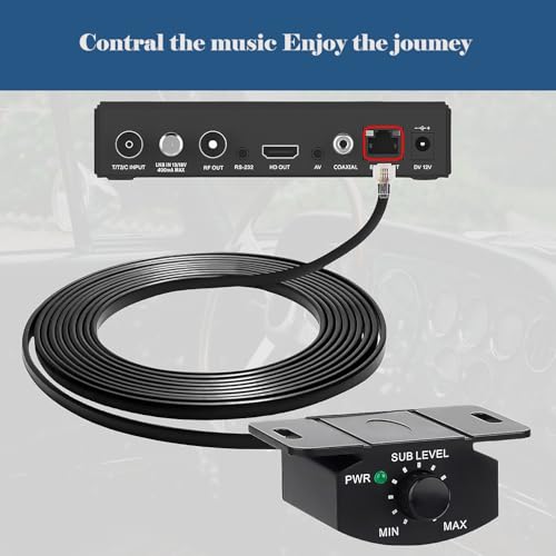 Smileocean Universal Bass Knob for Car Amplifier 4-Pin Remote Subwoofer Volume Control with 13FT Extension Cable, Durable Copper Core, Easy Install, Compatible with Most Car Audio Systems - Thumbnail 2