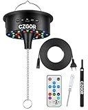 【Éclairage RGB vif & 6 modes de couleur】Avec 30 LED haute intensité projetant un kaléidoscope de couleurs vives. Avec 6 combinaisons préréglées, vous pouvez facilement créer des spectacles de lumière fascinants qui se synchronisent avec les reflets de votre boule à facettes et créent instantanément une ambiance de fête. (Boule à facettes non incluse)