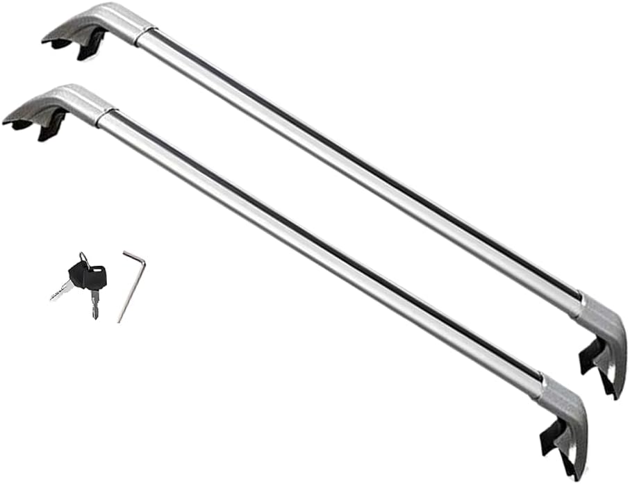 2PCS Aluminum Crossbar Cross Bar Fit for Buick Enclave 2025 2026 Luggage Cargo Carrier Roof Rack Rails with Anti-Theft Locks Lockable (Silver)