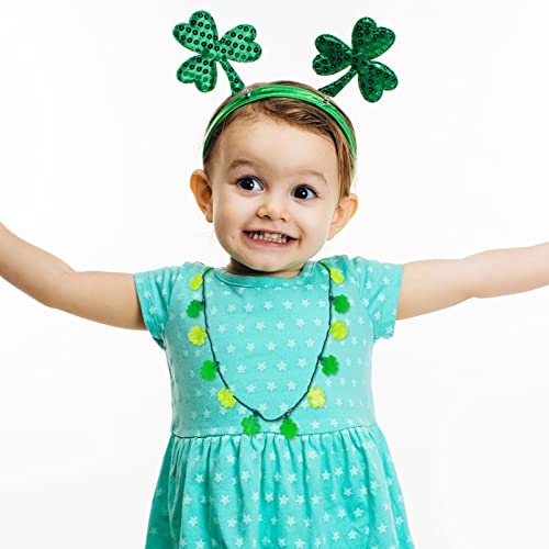 POPETPOP St. Dia de Patricks Decoração Irlandesa Glowing Greing Green Shamrock Folhas Colar Acessóri