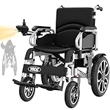 VOCIC V56 Rollstuhl Elektrisch Faltbar Leicht,30KM Elektrischer Rollstuhl bis 150KG,Outdoor Elektrorollstuhl mit 40CM Gummi Luftbereifung für all Gelände,Gletschersilber,2026 NEW