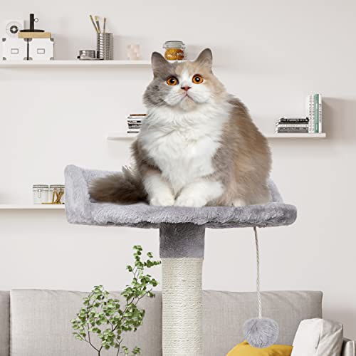 Fish&Nap Us06H Cat Tree Cat Tower Cat Condo Sisal Scratching Posts With Jump Platform Cat Furniture Activity Center Play House Grey #TOP3