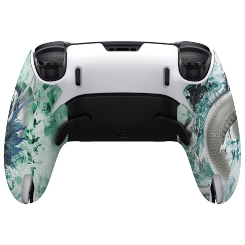 Image of PlayVital Anti-Skid Sweat-Absorbent Controller Grip for ps5 Edge Wireless Controller, Textured Soft PU Handle Grips Anti Sweat Protector for ps5 Edge Controller - Jade Dragon-Cloud Dominator