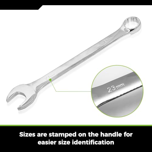 Image of Der Erwachte 5Pc Metric Wrench Set, Large wrench set | 23mm,24mm,26mm,27mm,30mm, long big open end combination wrenches, roll-up storage pouch
