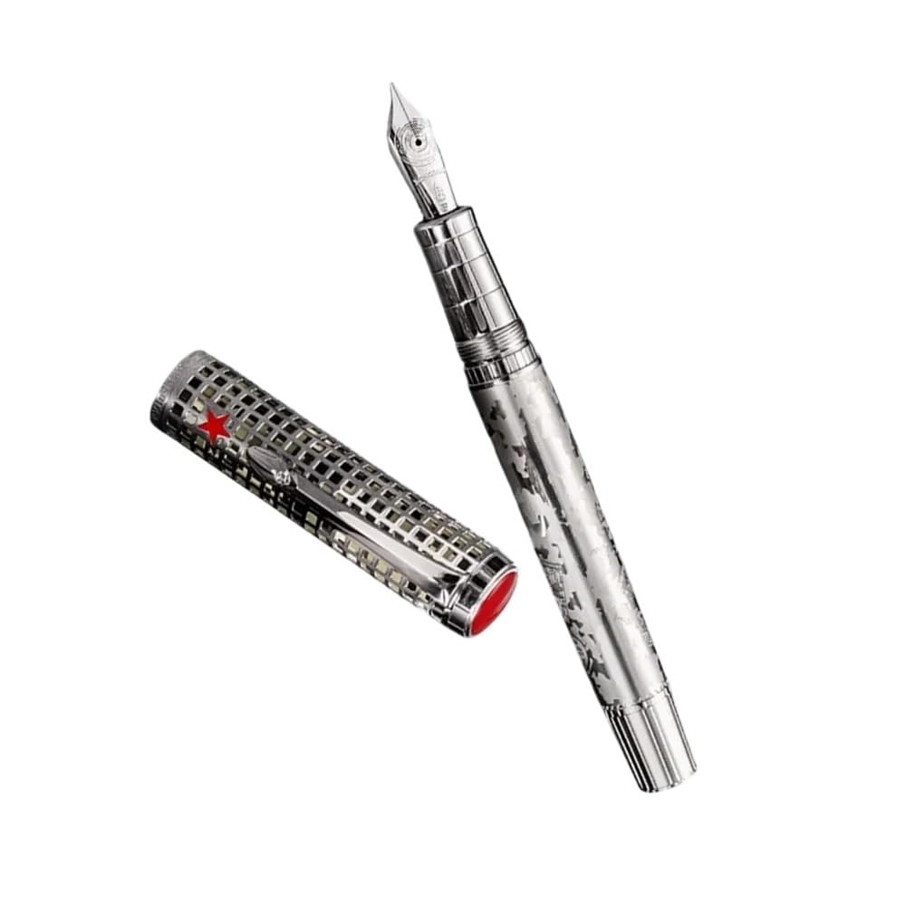 Penna stilografica EF F con convertitore, motivo Space Shuttle, edizione limitata, per scuola, ufficio (F)