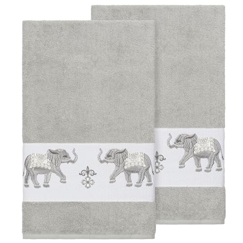 KHALPERA Mirth 2-Piece Bath Towel Set, Intricate Elephant Detail, Premium