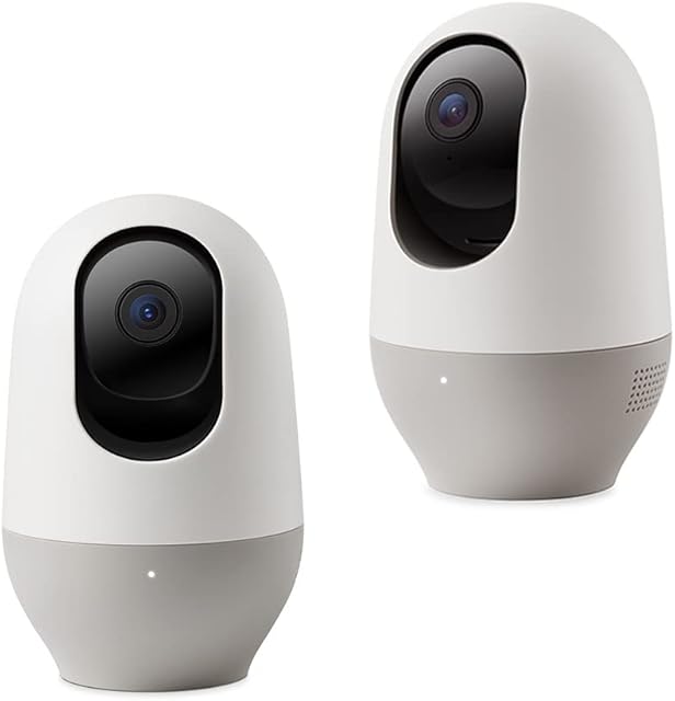 nooie Security Camera Indoor 2 Pack, 360-degree IP Camera1080P, WiFi Smart Home Camera with Motion Tracking, IR Night Vision, Two Way Audio&Sound Detection, Works with Alexa, SD Card and Cloud
