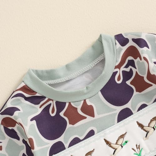 Pudcoco Duck Hunting Baby Clothes Infant Baby Boys Girls Camoflage Embroidered Mallard Duck Sweatshirt Romper4