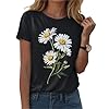 Women's t-Shirts Sunflower Shirts Vintage Flower Graphic Tees Shirts Inspirational Tees Casual Shirt Tops Womans Tops (Black, S) #1