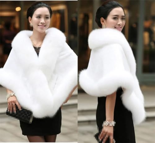 Bridal Faux Fur Wraps Winter Wedding Coat Warm Shawls Outerwear White Shrug Women Capes2