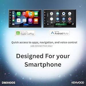 KENWOOD DMX400S 6.8" Capacitive Touchscreen Digital Multimedia Receiver - Wired Apple CarPlay, Android Auto, Built in Bluetooth, Double DIN, Rear Camera Input, 13-Band EQ — photo 3 of 6