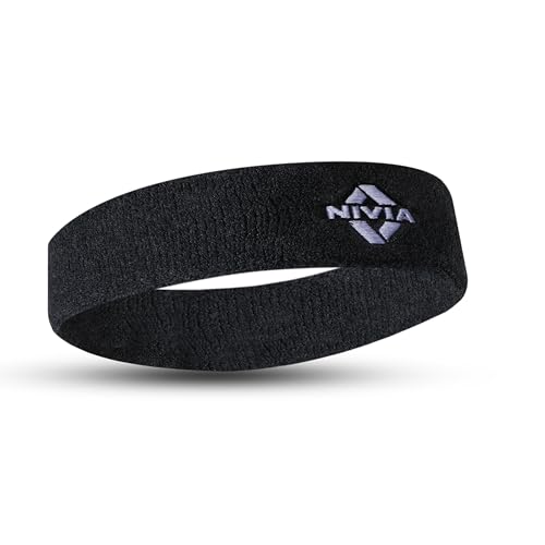 Image of Nivia Headband for Men & Women, Moisture Wicking, for Gym & Fitness, Cotton Headband for Sports - D.Grey