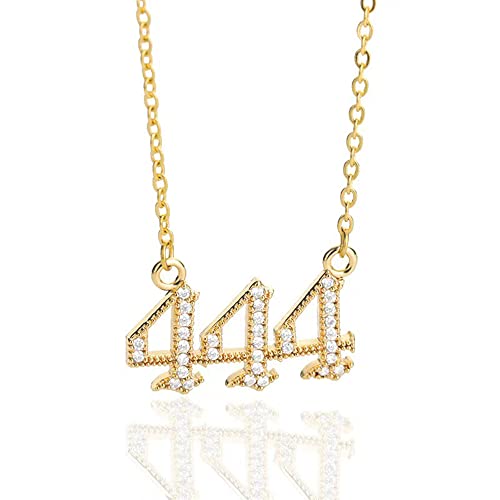 Nayaboo 14k Gold Angel Number Necklace, Dainty Pendants Necklace for