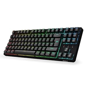 X77 Mechanische Gaming Tastatur丨88 Tastaten QWERTZ Layout丨Programmierbare RGB丨Drei höhenverstellbar丨Typ-C-Kabel丨Hot-Swap-fähige Tastatur für Win/Mac (Gray+Braun Schalter) (Gray Braun Schalter)