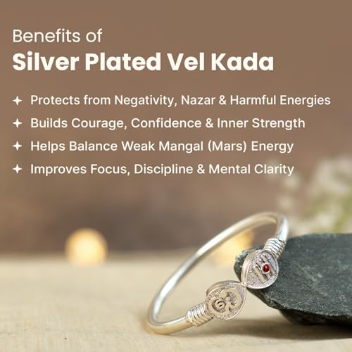 Image of Astrotalk Vel Murugan Kada | Inspired by Lord Murugan's sacred Vel | Removes negativity, fear, & confusion | Adjustable Spiritual kada for man | Devotional Gift For Men & Women