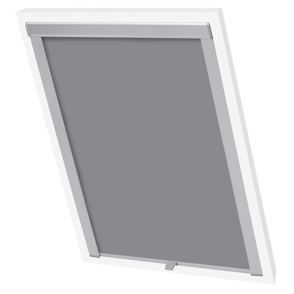 Roleta zaciemniająca szara M04/304 poliester z aluminiową ramą, kompatybilna z oknami Velux, łatwy montaż, ochrona prywatności, odporna na ciepło do biura i domu