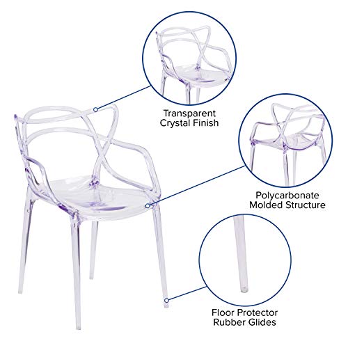 Emma + Oliver Transparent Fluid Style Stacking Side Chair #TOP3