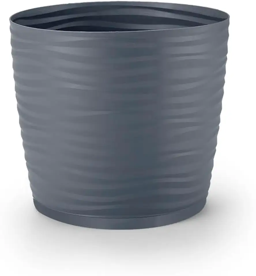 Vaso Redondo para Plantas 1,3 Litros com Prato de Encaixe Anti Dengue Dasplast | Vaso Ambientes Internos Externos | Ideal para Suculentas, Cactos e Pequenas Plantas | Organização | Produto Sustentável
