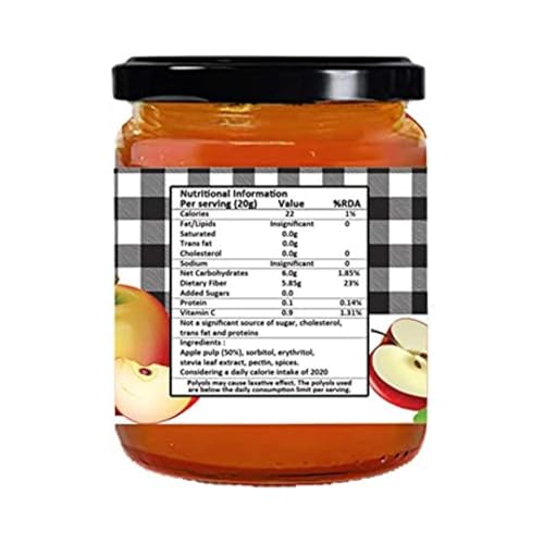 Image of VIStevia Sugar Free Apple & Cinnamon Jam /Strawberry Jam - Pack of 2 (220g X 2) | Diabetic & Keto Friendly | Sweetened with Stevia and Erythritol | 100% Natural | Contains More Than 60% Whole Fruit | Tastes Delicious
