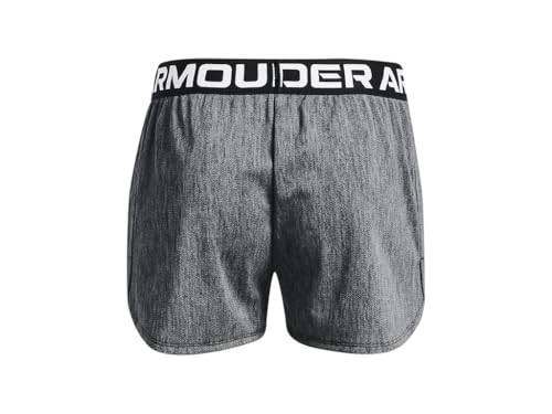 Short Under Armour Play Up Twist pour fille noir et rose en taille youth large