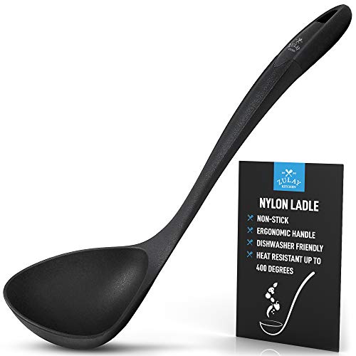 Zulay Soup Ladle Spoon with Comfortable Grip - Cooking and Serving Spoon
