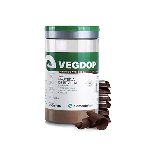 Vegdop Proteína De Ervilha - Chocolate Belga - Pote 450G, Elemento Puro