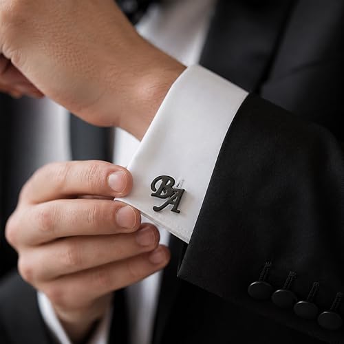 Mancornas personalizadas para hombre grabadas con iniciales miniatura 4