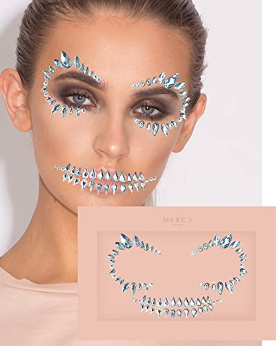 Skull Face Jewel ✮ All In One Face Jewels Costume Accessories