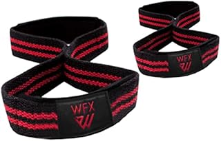 Weight Lifting Straps Padded Figure 8 Wrist Support Gym Wraps Men Women Fitness Bodybuilding Double Loop Workout Heavy Training Powerlifting Dumbbell Squats Pull Up Grip