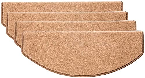 XDKS Alfombra De Peldaños De Escalera 15 Piezas, Alfombrillas De Peldaños De Punta Redondeada 21x55 CM Alfombrillas Antideslizantes para Escaleras Alfombrillas (Camello) Cover
