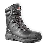 Rock Fall Mens Monzonite High Leg Internal Metatarsal Waterproof Safety Boot, Black, Size 9 UK