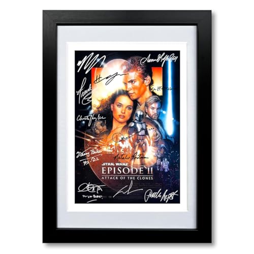 Image of Mounted Gifts Star Wars Episode IX The Rise Of The Skywalker Cast Signed A4 Poster Photo Print Framed Autograph Gift Movie Film Adam Driver (Episode II, A4 Poster Only)
