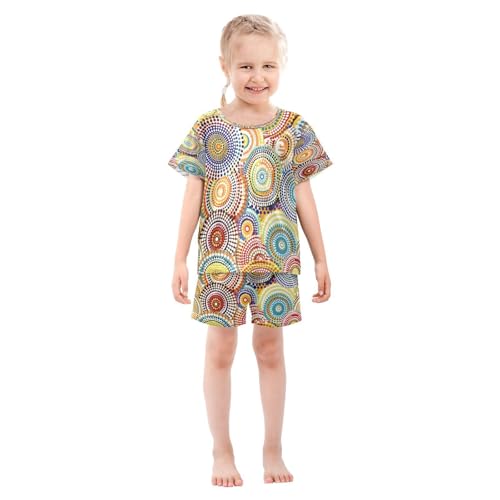 senya Short Sleeve Pajamas Sets Summer Cotton Sleepwear Colorful Circle3
