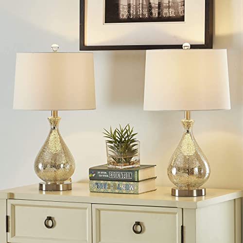 Mercury Glass Table Lamps Set of 2 for Home and Office