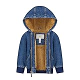 LONDON FOG Boys' Hooded Sherpa-Lined Bomber Jacket, Dark Denim