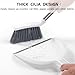 NACENA Mini Broom and Dustpan Set, Small Dust Pan and Brush Set with Handle Dustpan Teeth for Cleaning Hair Suitable for Office Desks Drawers Sofas Outdoor Camping, White & Gray