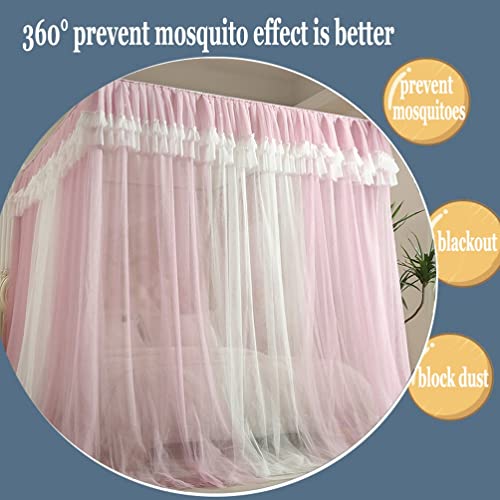 Mosquitera de 4 postes evita insectos en litera doble morada 4