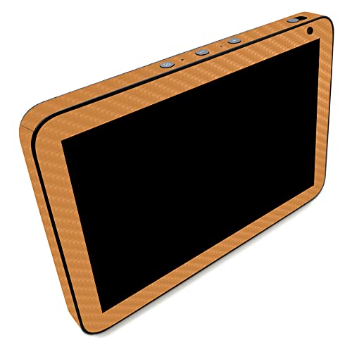 Image of MightySkins Carbon Fiber Skin Compatible with Amazon Echo Show 8 (Gen 2) - Solid Orange | Protective, Durable Textured Carbon Fiber Finish | Easy to Apply | Made in The USA