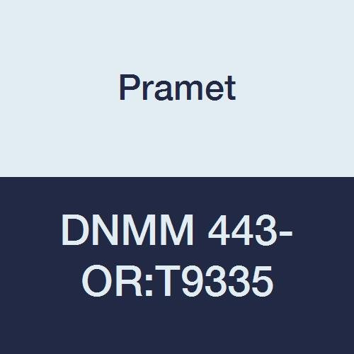DNMM 443-OR:T9335 Carbide Steel (P30) Indexable Turning Insert, Negative, Heavy Roughing, 0.047" Radius, CVD, 55 Degree Diamond, Black (Pack of 10)